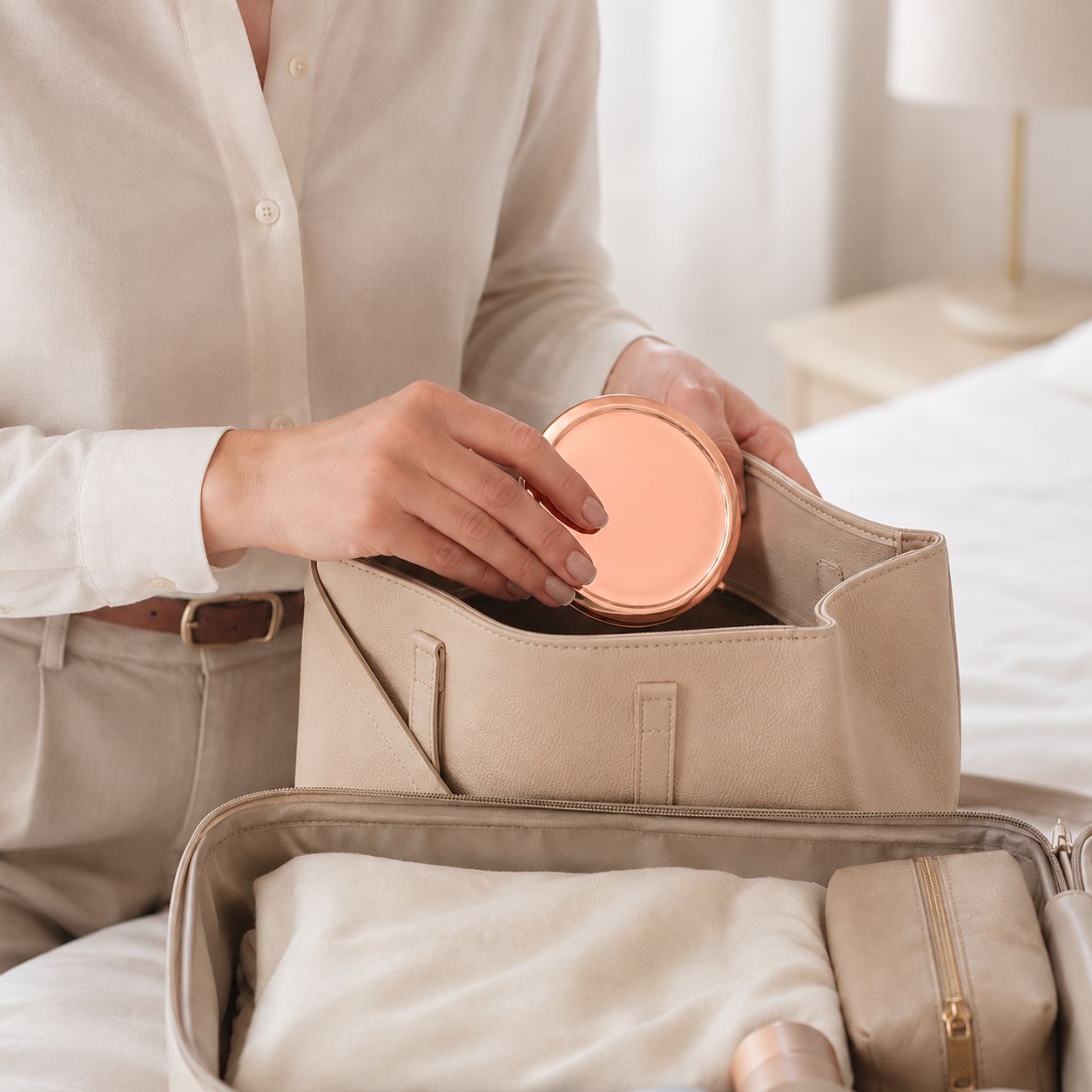 Miroir de poche rose gold - Ultra Fin Pliable Chic