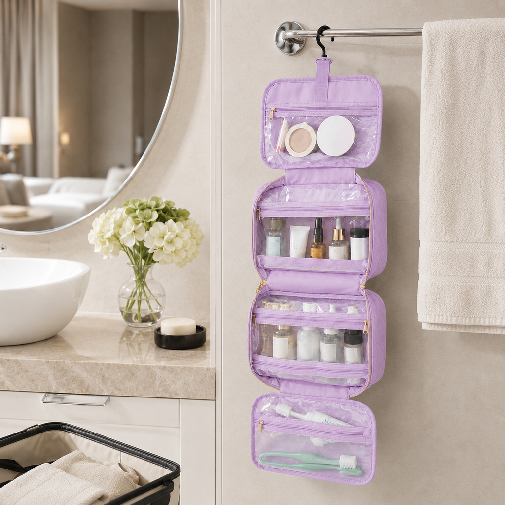 Trousse de toilette a suspendre femme - Facile & Pratique