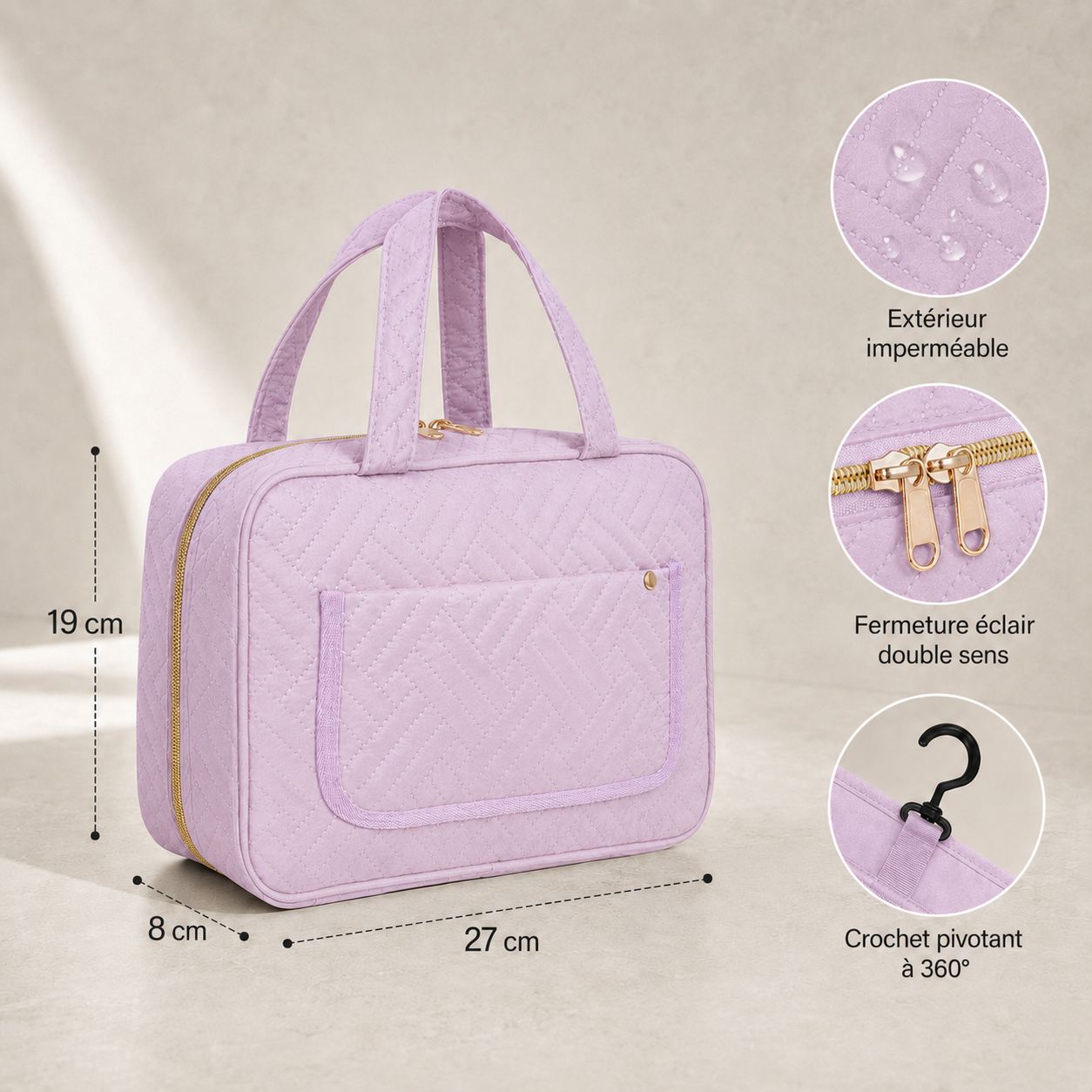 Trousse de toilette a suspendre femme - Facile & Pratique
