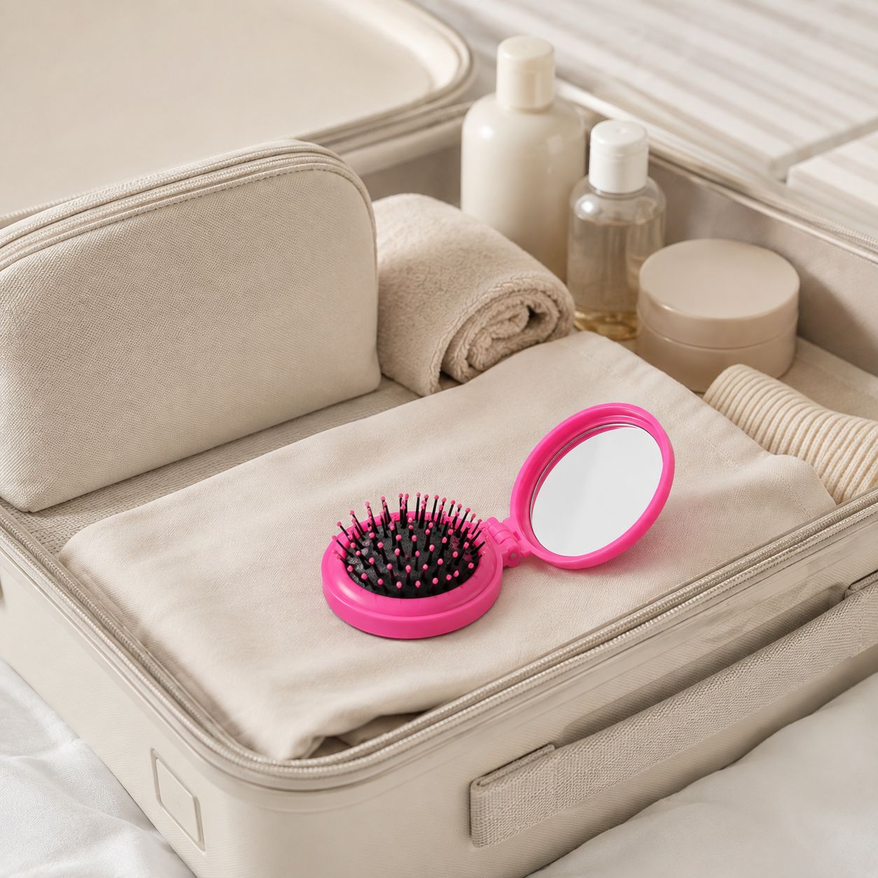 Miroir de poche brosse - Duo Beauté Pratique