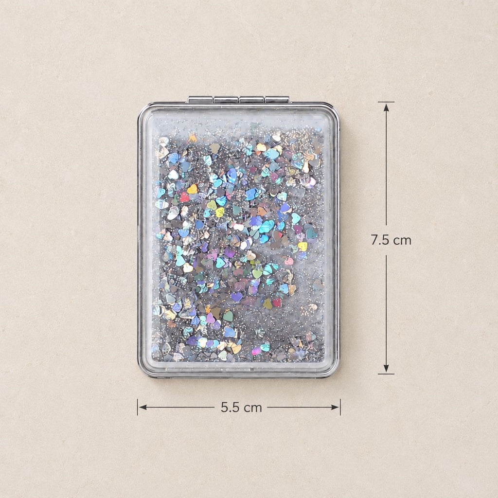 Miroir de poche carré - Paillette Zoom Voyage Pratique