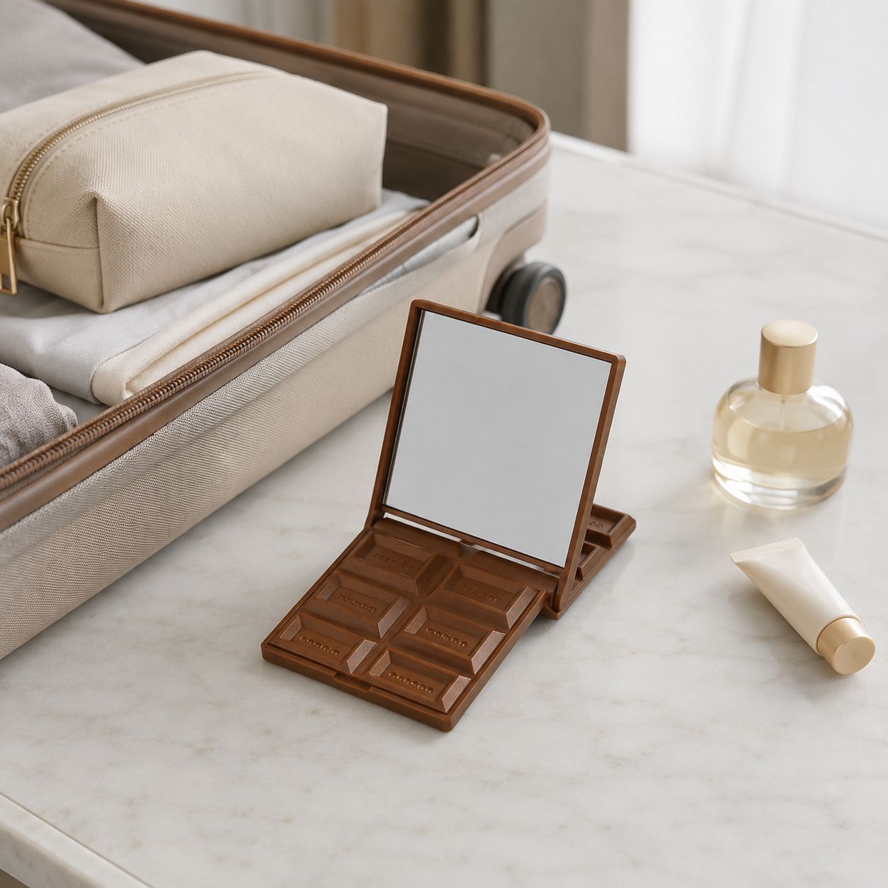 Miroir de poche chocolat - Original Compact Étudiant(e)