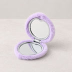 Miroir de poche cœur - Fourrure Double Face Voyage