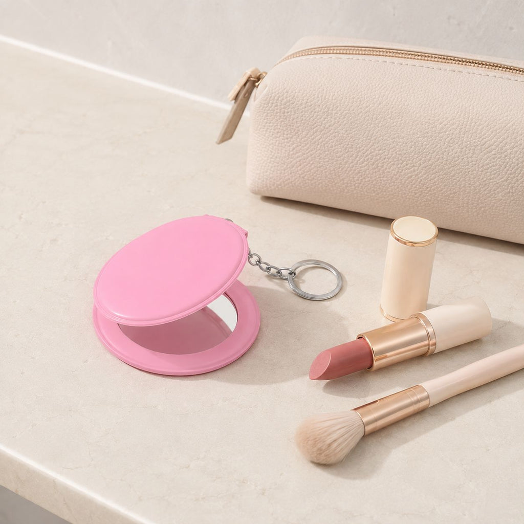 Miroir de poche cuir - Élégant et facile à transporter