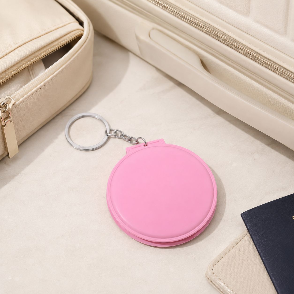 Miroir de poche cuir - Élégant et facile à transporter