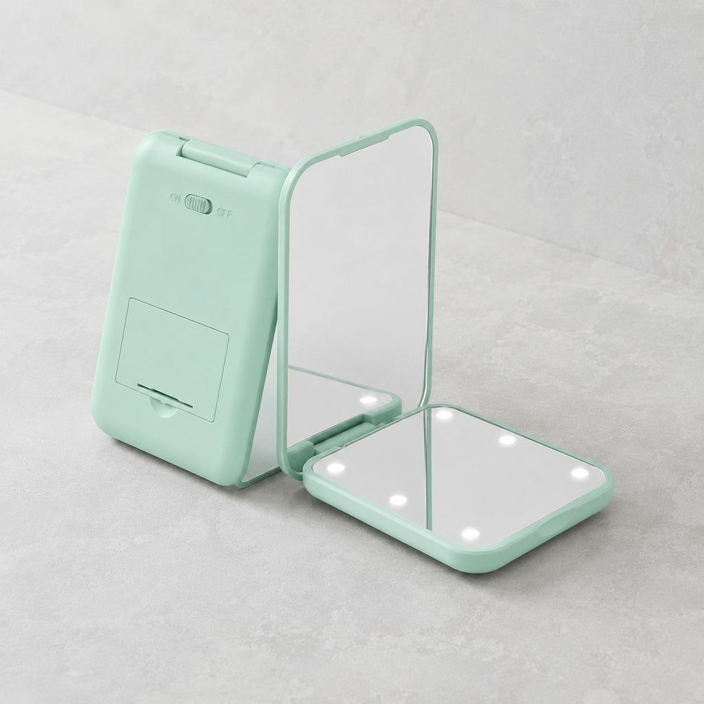 Miroir de poche led - Éclairage LED Grossissant 3X