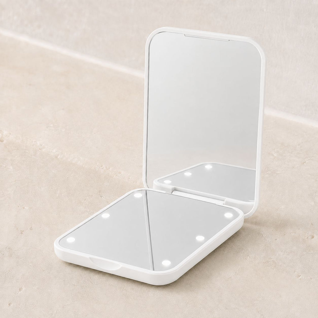 Miroir de poche led - Éclairage LED Grossissant 3X