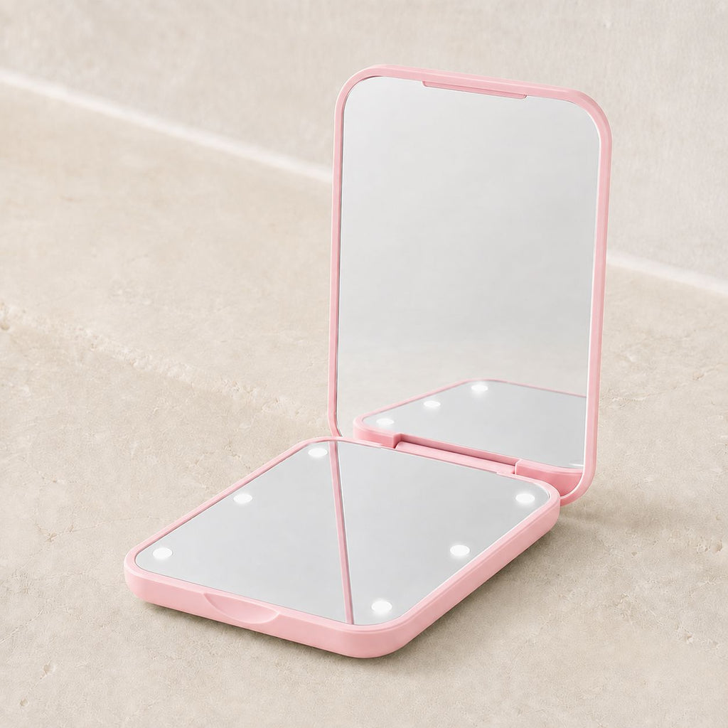Miroir de poche led - Éclairage LED Grossissant 3X