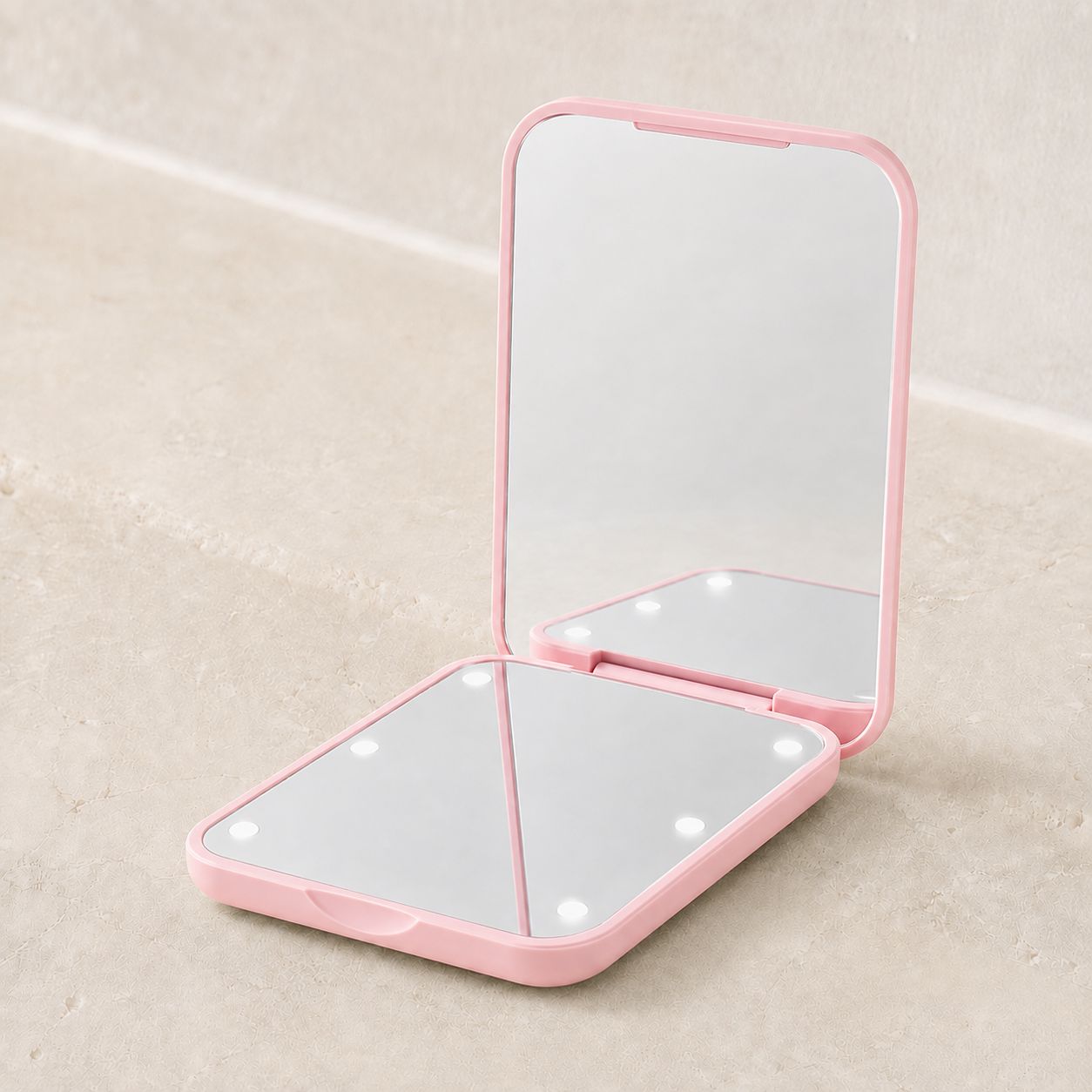 Miroir de poche led - Éclairage LED Grossissant 3X
