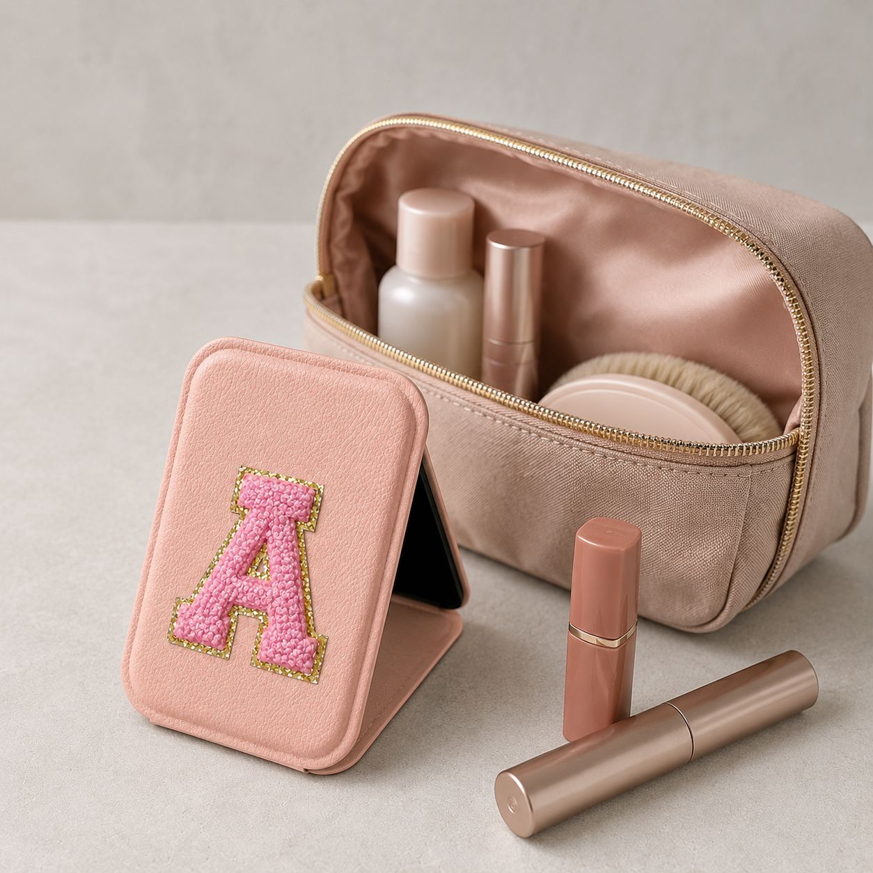 Miroir de poche personnalisé - Support Bureau Pliable