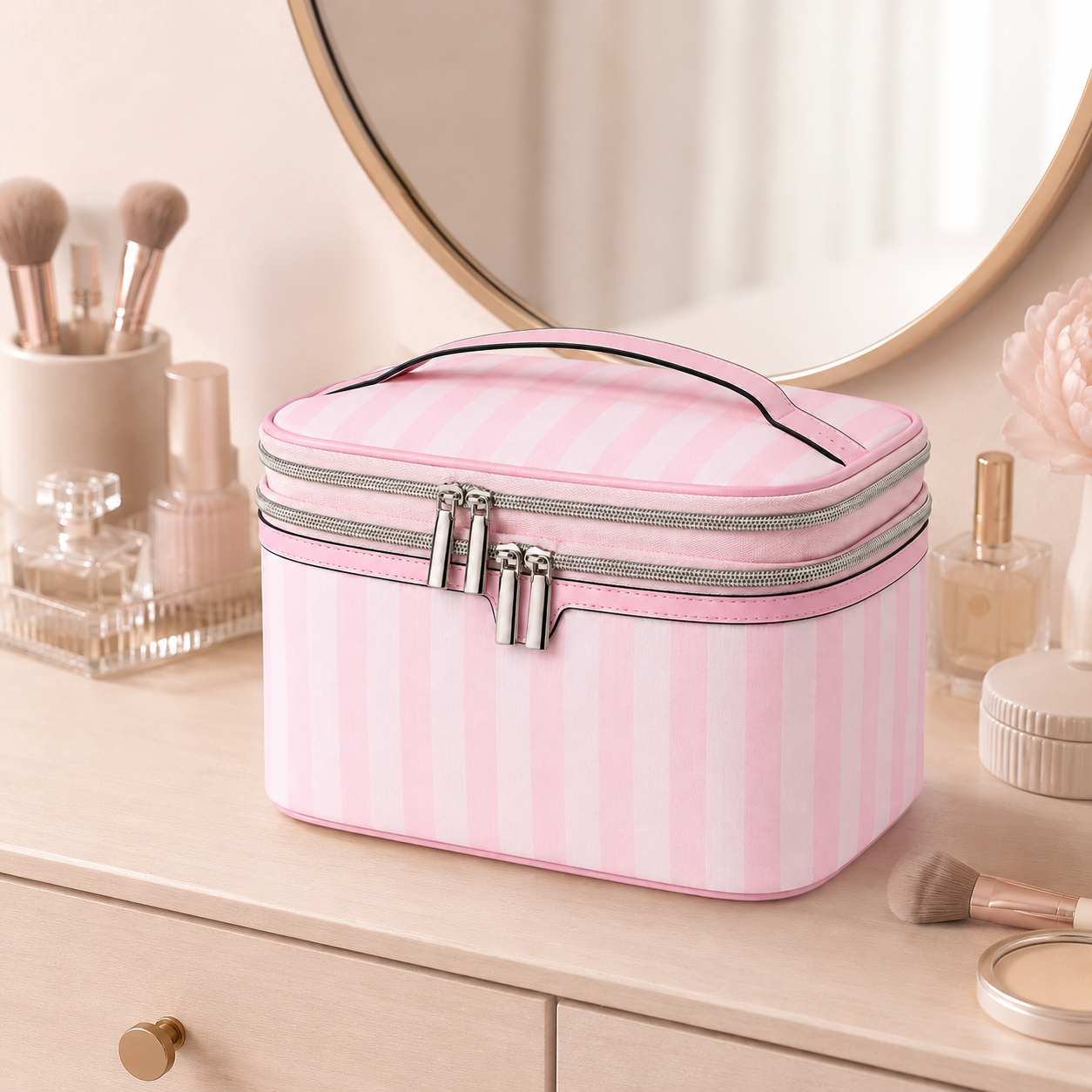 Trousse de maquillage - Double niveau grande capacité