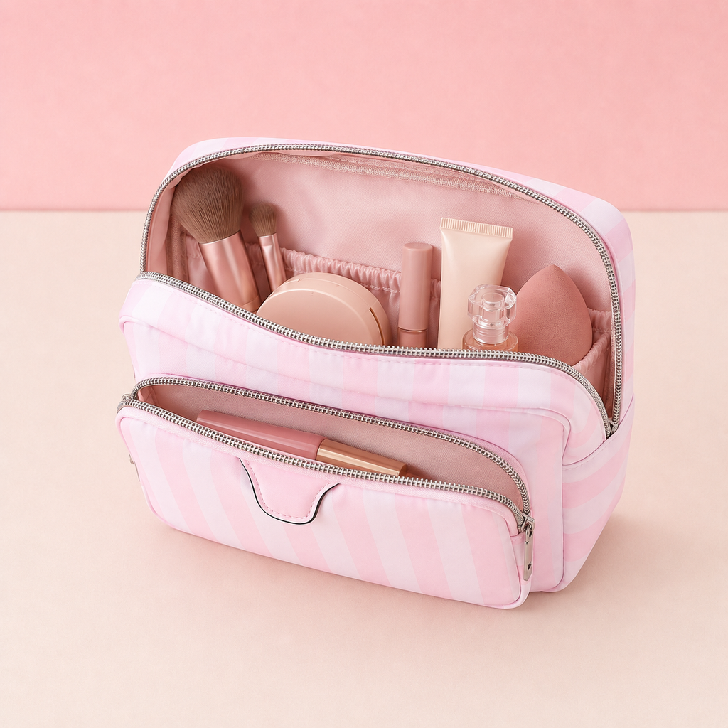 Trousse de maquillage - Double poche compacte et pratique