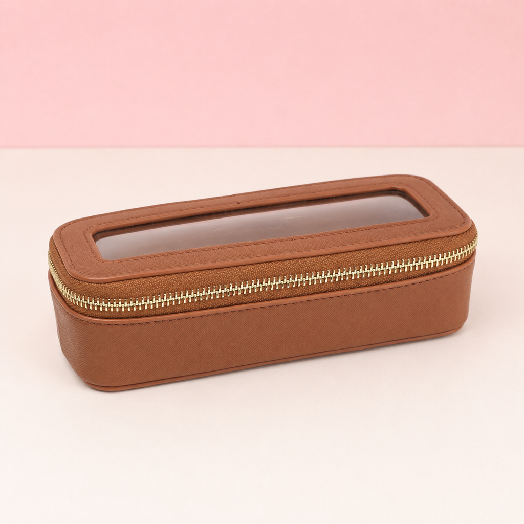 Trousse de maquillage - Étui pinceaux compact avec fenêtre