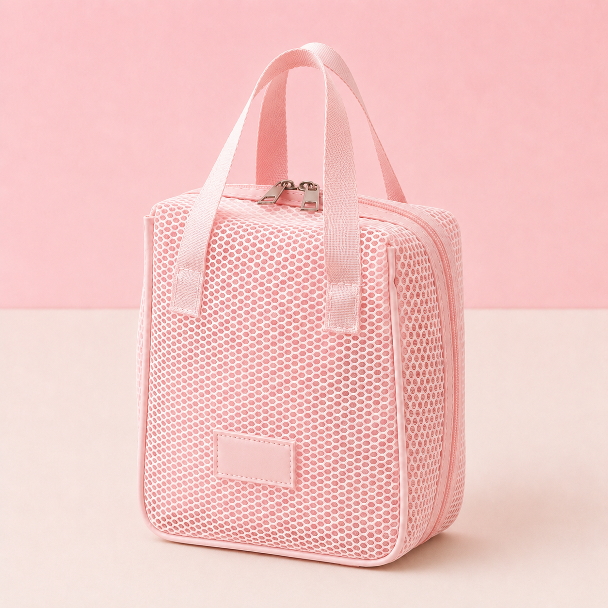 Trousse de maquillage - Organiseur en maille avec poignée
