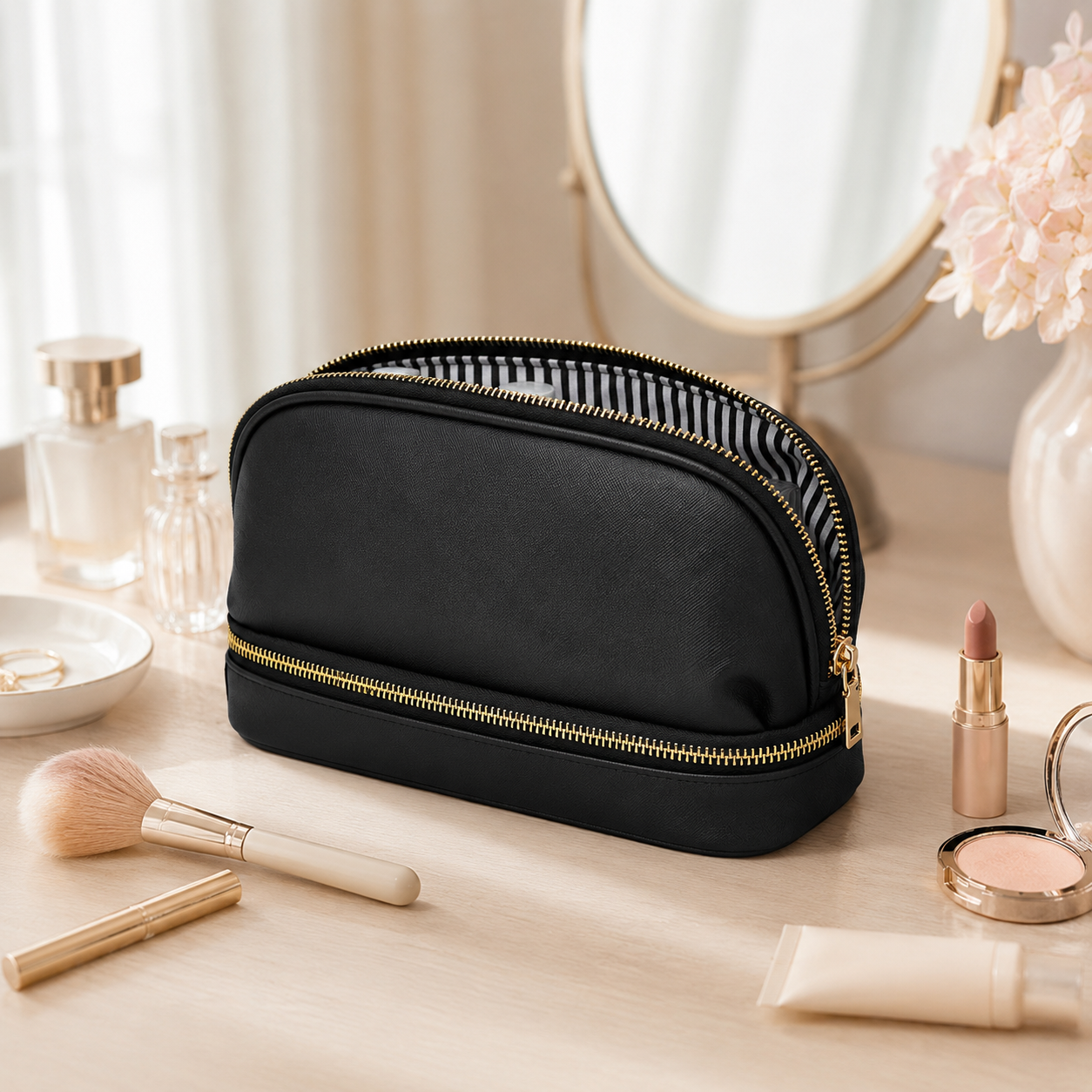 Trousse de maquillage double compartiment - Bien Rangée