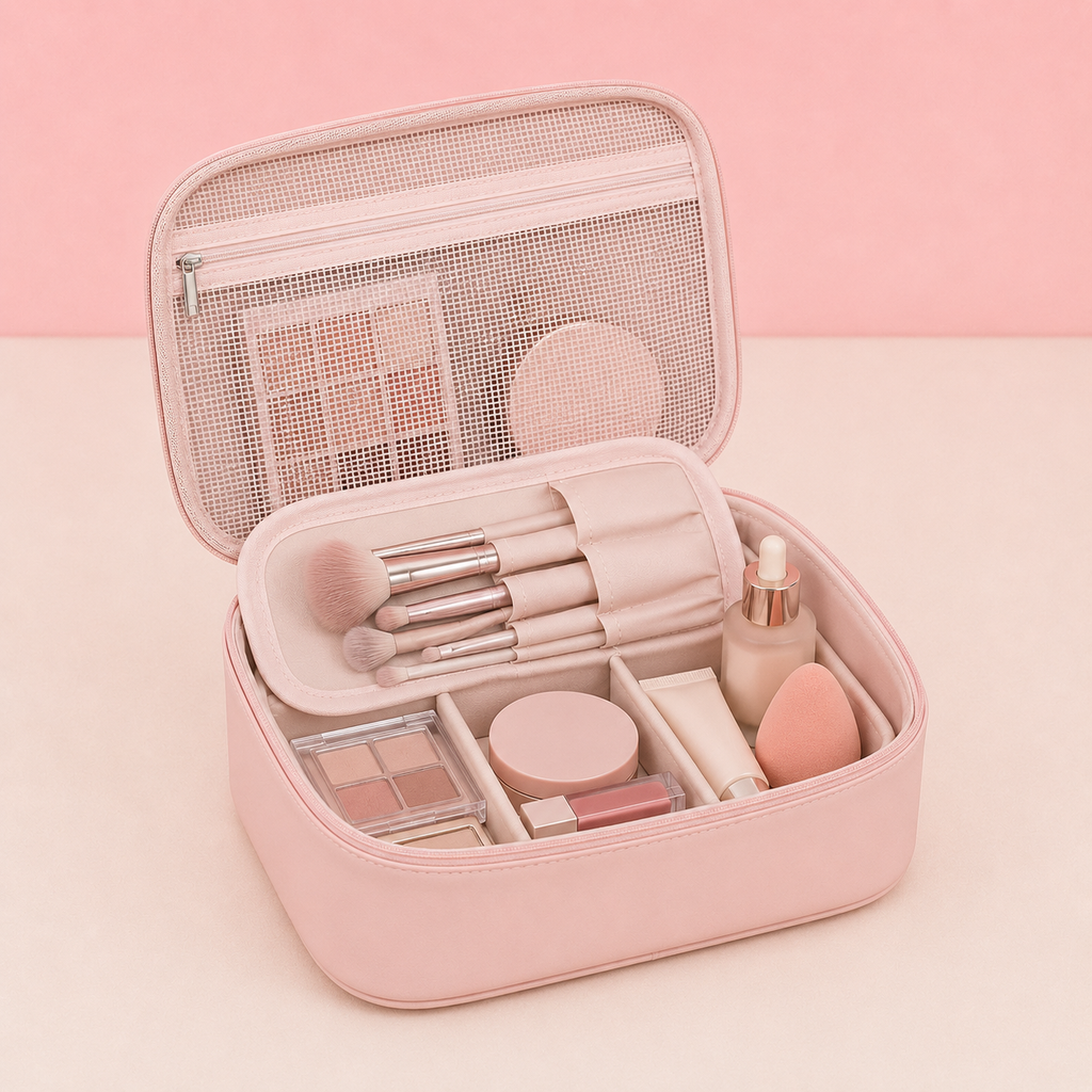 Trousse de maquillage modulable - Rangement net et spacieux
