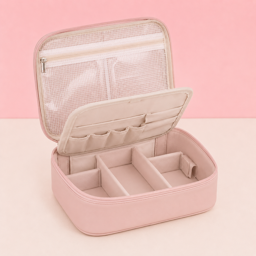 Trousse de maquillage modulable - Rangement net et spacieux