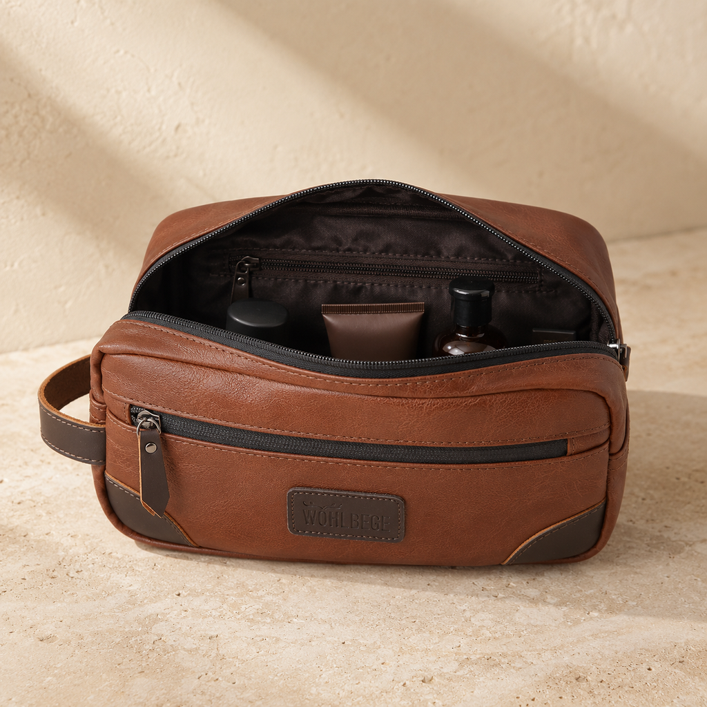 Trousse de toilette homme cuir - Chic et Robuste
