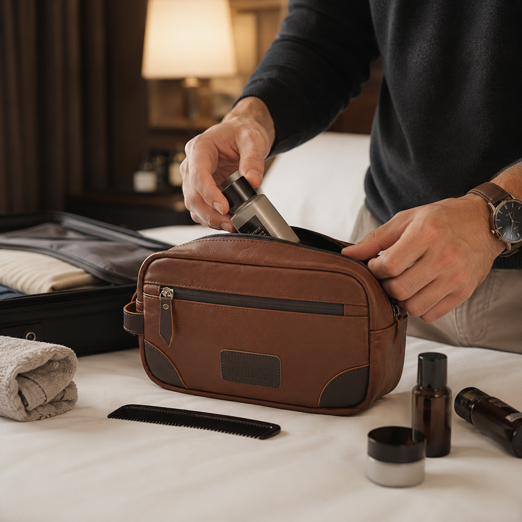 Trousse de toilette homme cuir - Chic et Robuste